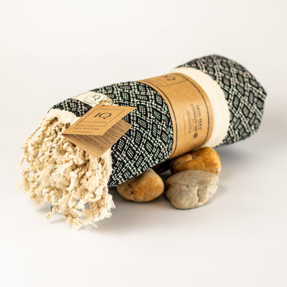 Hamamtuch | Saunatuch | Strandtuch | Bolivia | Schwarz | 180x100 cm