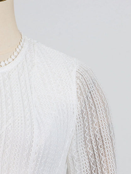 Detailansicht des Stoffes am Langarm Minikleid für Damen