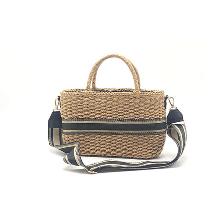 SolunaWeave™ – Coastal Barrel Straw Satchel