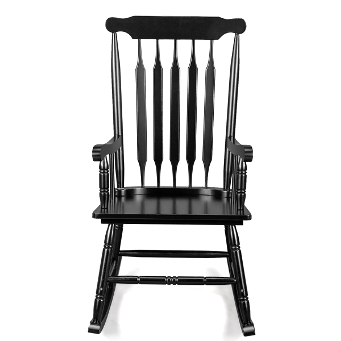 Windsor Schaukelstuhl aus Pappelholz Schwarz