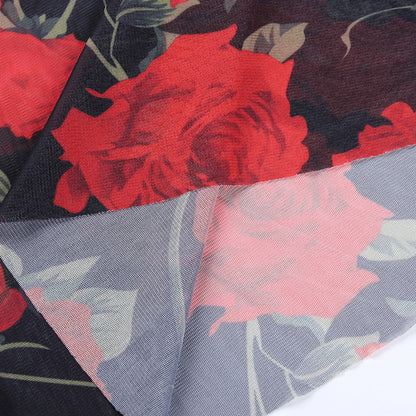 Damen Midikleid mit Blumenmuster und Spaghettiträgern
