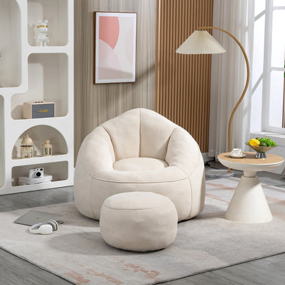 CloudSoft Sitzsack mit Fußhocker Beige