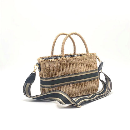 SolunaWeave™ – Coastal Barrel Straw Satchel