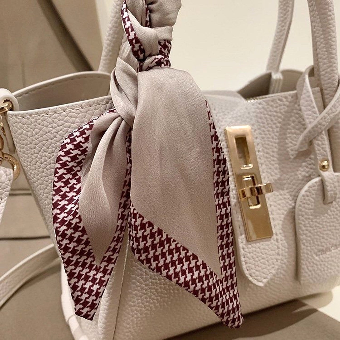 CityEdit™ – Litchi Luxe Tote with Scarf Handle