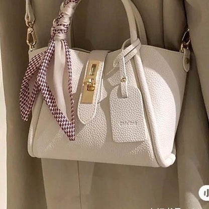 CityEdit™ – Litchi Luxe Tote with Scarf Handle