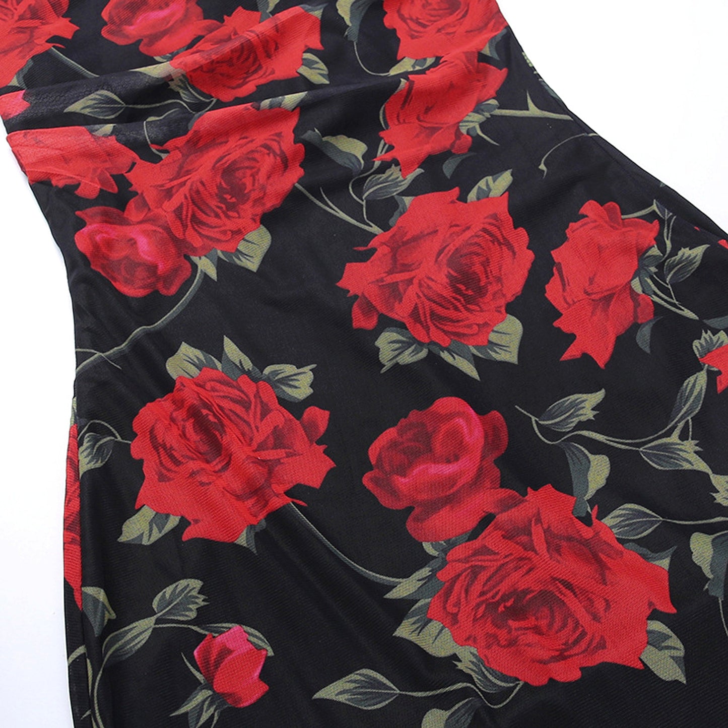 Damen Midikleid mit Blumenmuster und Spaghettiträgern