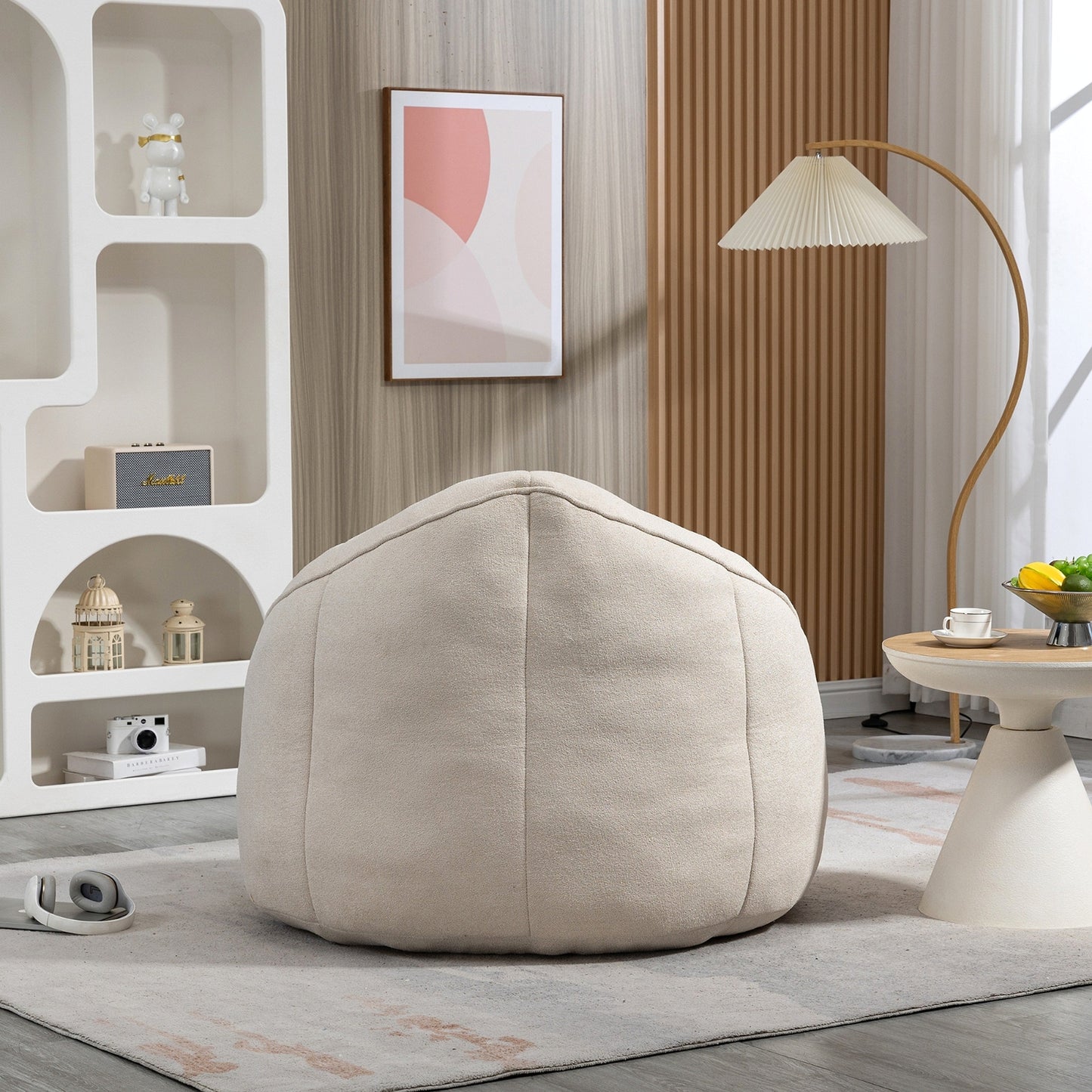 CloudSoft Sitzsack mit Fußhocker Beige