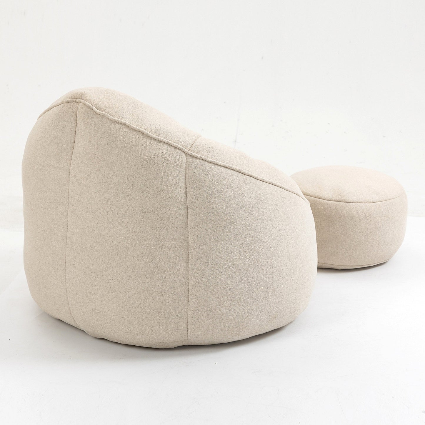 CloudSoft Sitzsack mit Fußhocker Beige