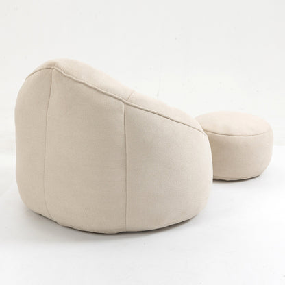CloudSoft Sitzsack mit Fußhocker Beige