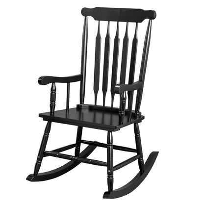 Windsor Schaukelstuhl aus Pappelholz Schwarz