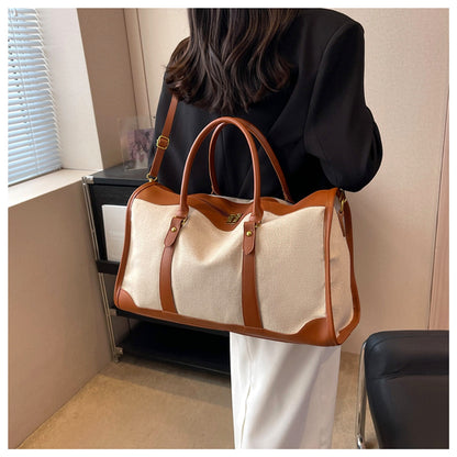 Voyagera™ – Canvas Travel Tote Bag (Large Capacity)