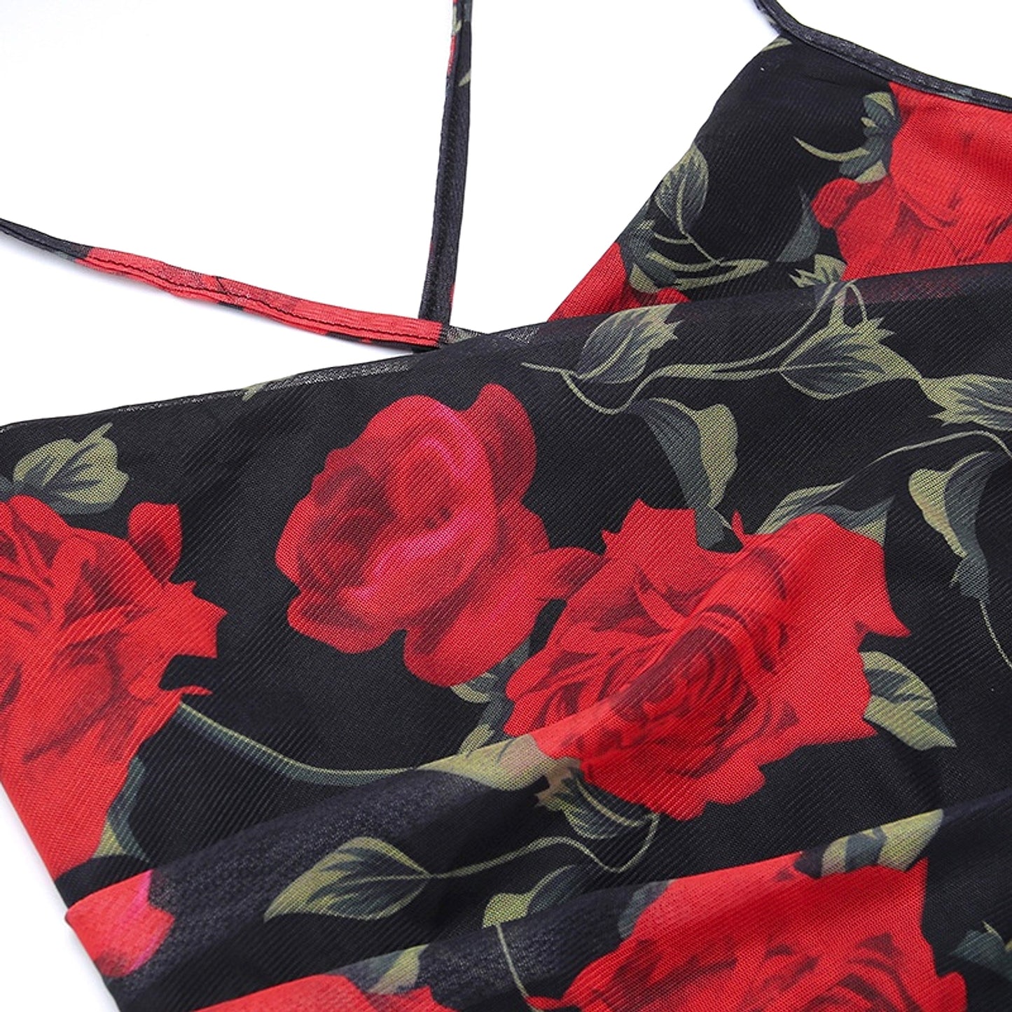 Damen Midikleid mit Blumenmuster und Spaghettiträgern