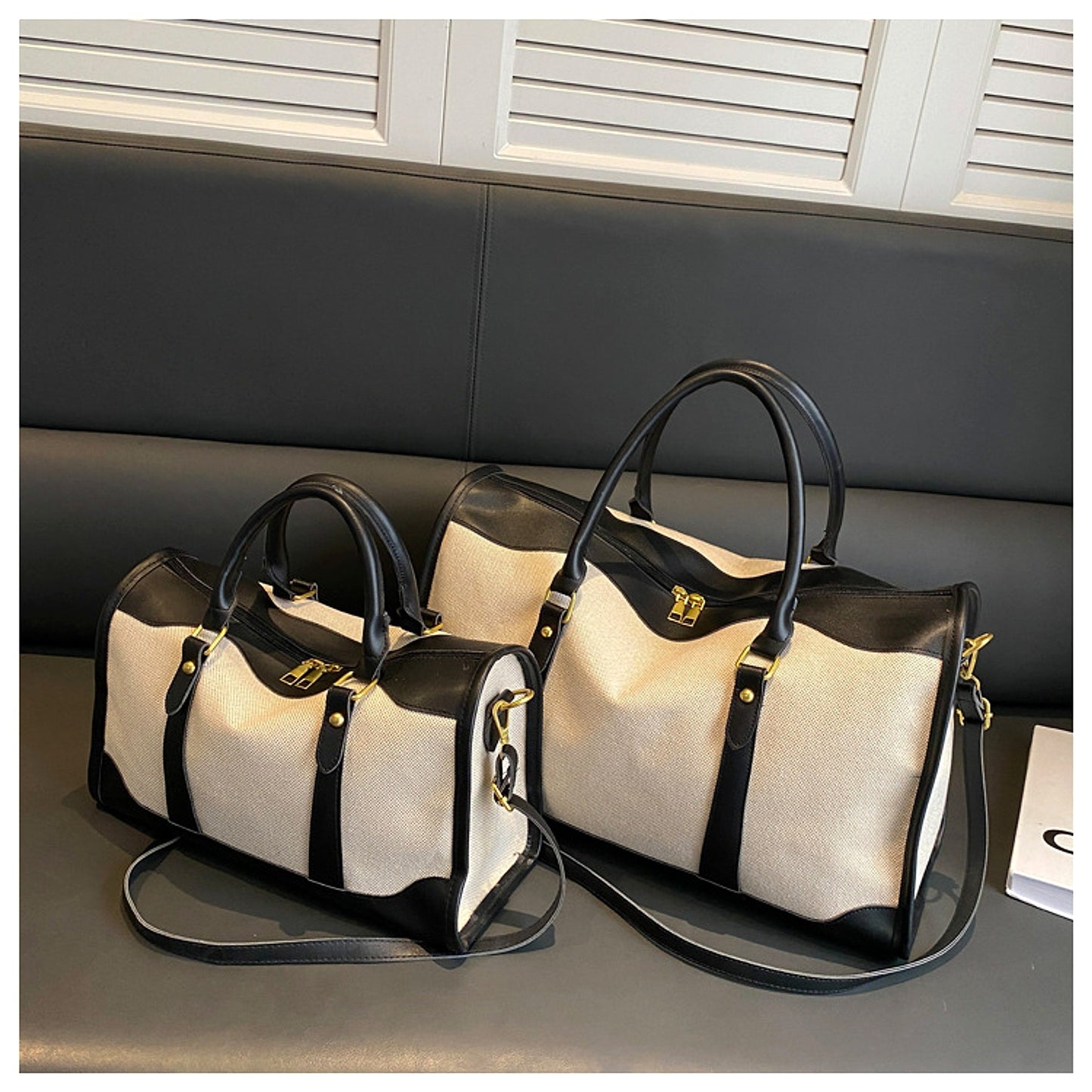 Voyagera™ – Canvas Travel Tote Bag (Large Capacity)